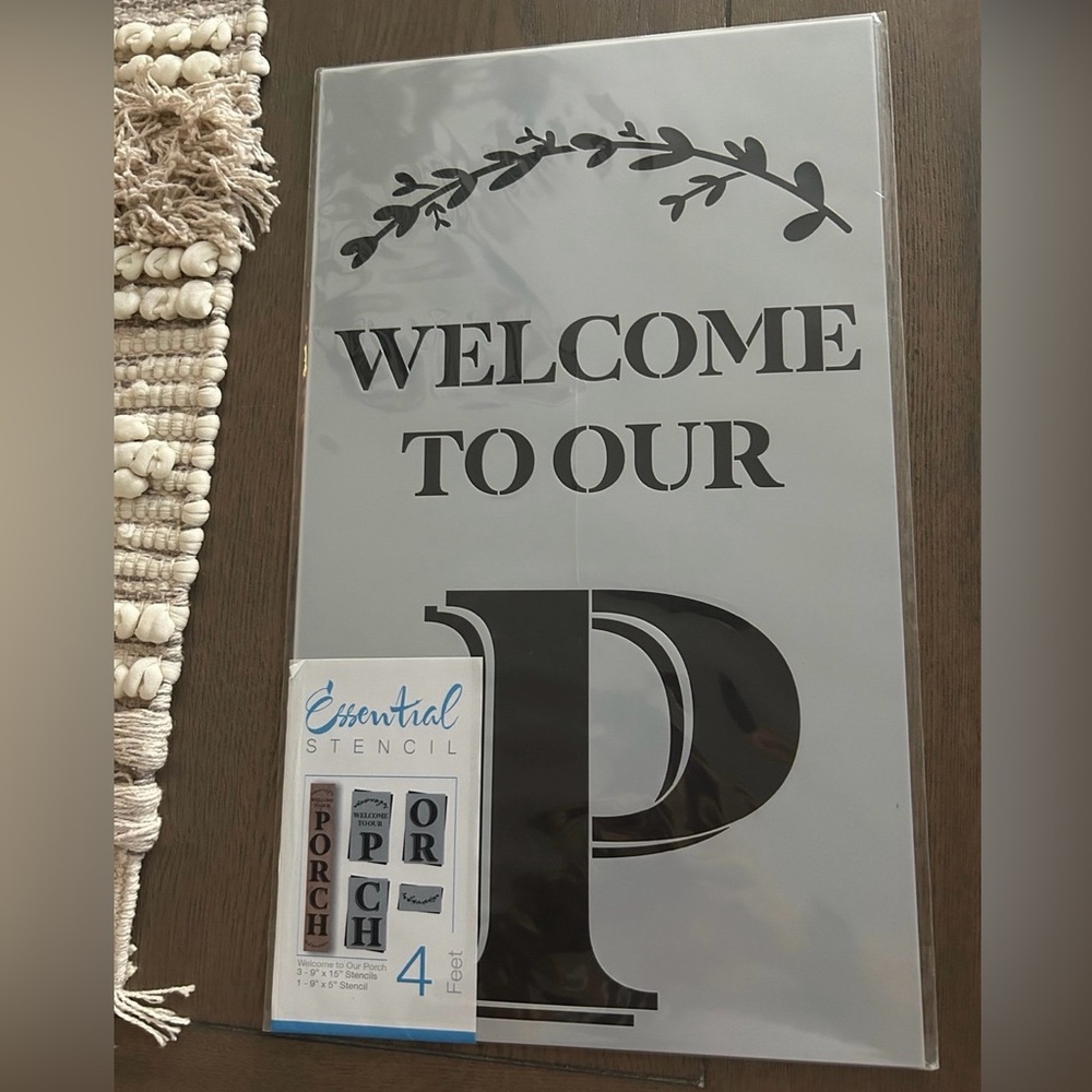 **3 FOR $30** 🛍️ NWT 4 FOOT “ WELCOME TO OUR PORCH” LEANER STENCIL